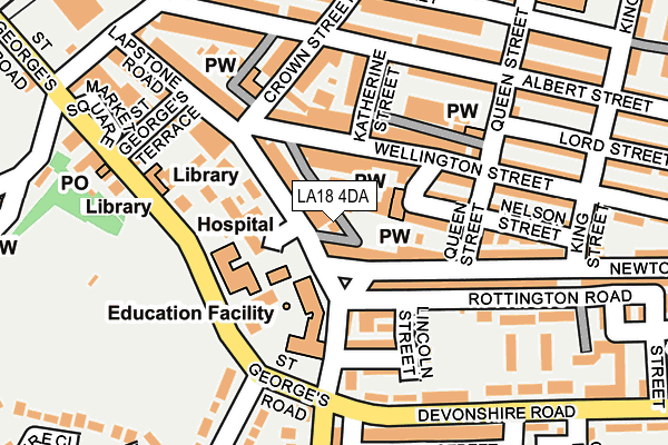 LA18 4DA map - OS OpenMap – Local (Ordnance Survey) LA18 4DA map - OS OpenMap – Local (Ordnance Survey)