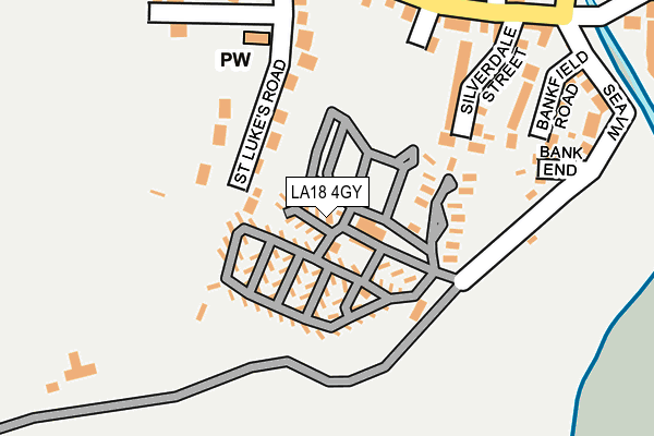 LA18 4GY map - OS OpenMap – Local (Ordnance Survey) LA18 4GY map - OS OpenMap – Local (Ordnance Survey)