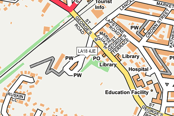 LA18 4JE map - OS OpenMap – Local (Ordnance Survey) LA18 4JE map - OS OpenMap – Local (Ordnance Survey)