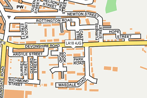 LA18 4JG map - OS OpenMap – Local (Ordnance Survey) LA18 4JG map - OS OpenMap – Local (Ordnance Survey)