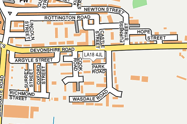 LA18 4JL map - OS OpenMap – Local (Ordnance Survey) LA18 4JL map - OS OpenMap – Local (Ordnance Survey)