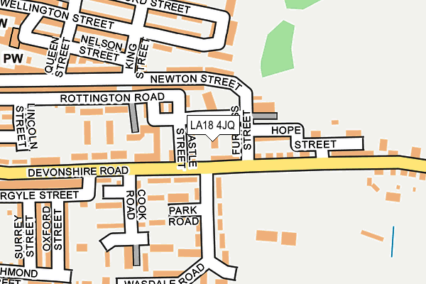 LA18 4JQ map - OS OpenMap – Local (Ordnance Survey) LA18 4JQ map - OS OpenMap – Local (Ordnance Survey)