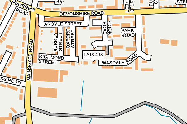 LA18 4JX map - OS OpenMap – Local (Ordnance Survey) LA18 4JX map - OS OpenMap – Local (Ordnance Survey)