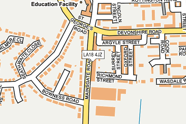 LA18 4JZ map - OS OpenMap – Local (Ordnance Survey) LA18 4JZ map - OS OpenMap – Local (Ordnance Survey)