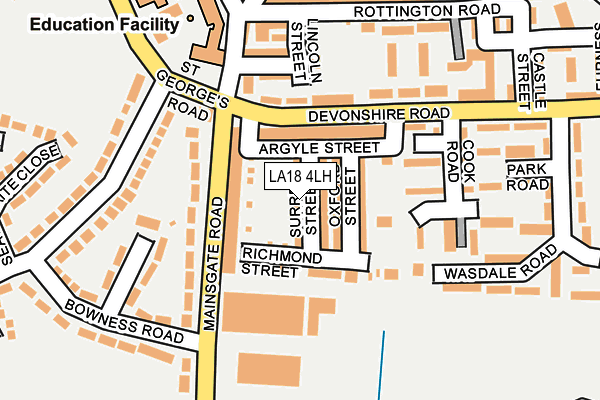 LA18 4LH map - OS OpenMap – Local (Ordnance Survey) LA18 4LH map - OS OpenMap – Local (Ordnance Survey)