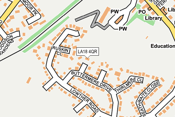 LA18 4QR map - OS OpenMap – Local (Ordnance Survey) LA18 4QR map - OS OpenMap – Local (Ordnance Survey)