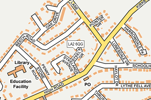LA2 6QG map - OS OpenMap – Local (Ordnance Survey) LA2 6QG map - OS OpenMap – Local (Ordnance Survey)