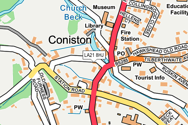 LA21 8HJ map - OS OpenMap – Local (Ordnance Survey)