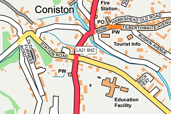 LA21 8HZ map - OS OpenMap – Local (Ordnance Survey) LA21 8HZ map - OS OpenMap – Local (Ordnance Survey)