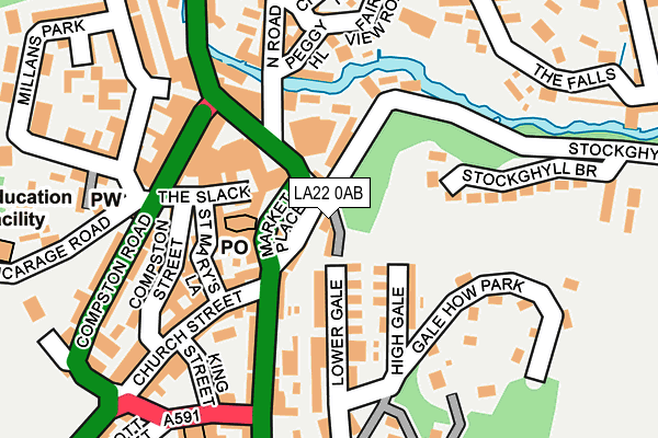 LA22 0AB map - OS OpenMap – Local (Ordnance Survey) LA22 0AB map - OS OpenMap – Local (Ordnance Survey)