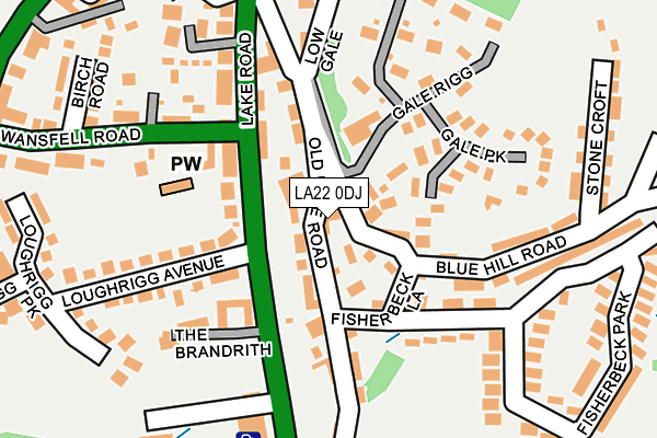 LA22 0DJ map - OS OpenMap – Local (Ordnance Survey) LA22 0DJ map - OS OpenMap – Local (Ordnance Survey)