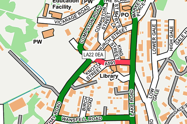 LA22 0EA map - OS OpenMap – Local (Ordnance Survey) LA22 0EA map - OS OpenMap – Local (Ordnance Survey)