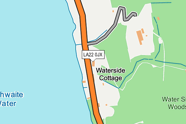 LA22 0JX map - OS OpenMap – Local (Ordnance Survey) LA22 0JX map - OS OpenMap – Local (Ordnance Survey)