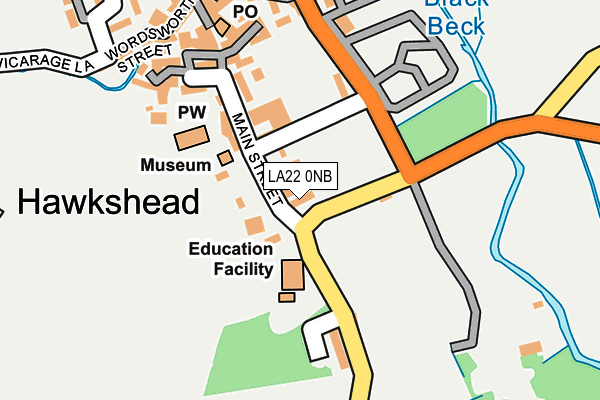 LA22 0NB map - OS OpenMap – Local (Ordnance Survey) LA22 0NB map - OS OpenMap – Local (Ordnance Survey)