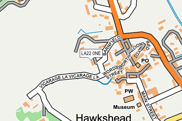 LA22 0NE map - OS OpenMap – Local (Ordnance Survey) LA22 0NE map - OS OpenMap – Local (Ordnance Survey)