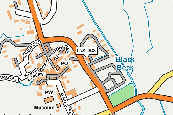 LA22 0QS map - OS OpenMap – Local (Ordnance Survey) LA22 0QS map - OS OpenMap – Local (Ordnance Survey)