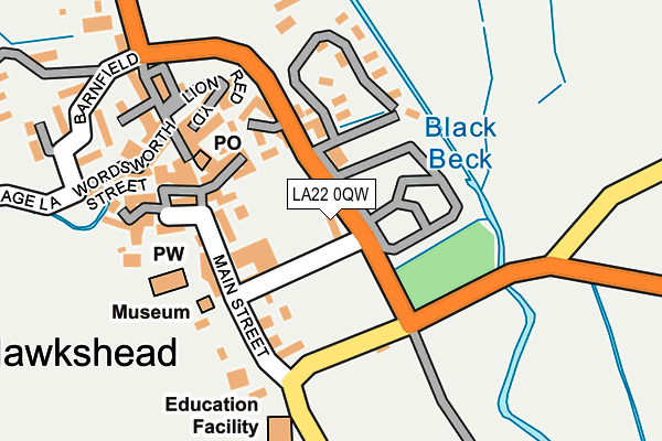 LA22 0QW map - OS OpenMap – Local (Ordnance Survey)