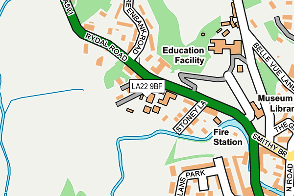 LA22 9BF map - OS OpenMap – Local (Ordnance Survey) LA22 9BF map - OS OpenMap – Local (Ordnance Survey)