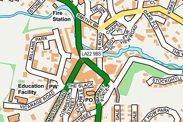 LA22 9BS map - OS OpenMap – Local (Ordnance Survey) LA22 9BS map - OS OpenMap – Local (Ordnance Survey)