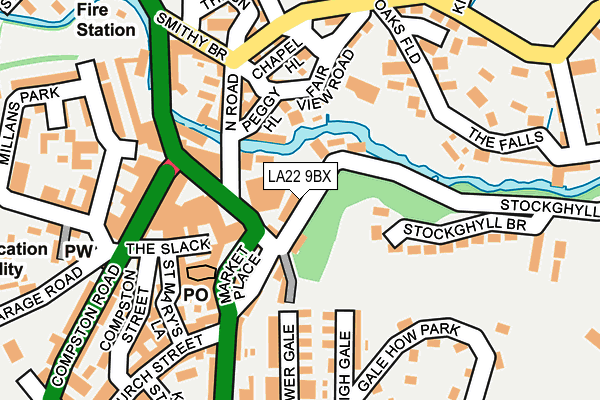 LA22 9BX map - OS OpenMap – Local (Ordnance Survey) LA22 9BX map - OS OpenMap – Local (Ordnance Survey)