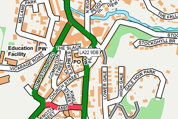 LA22 9DB map - OS OpenMap – Local (Ordnance Survey) LA22 9DB map - OS OpenMap – Local (Ordnance Survey)