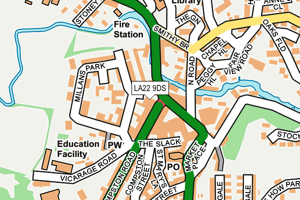 LA22 9DS map - OS OpenMap – Local (Ordnance Survey) LA22 9DS map - OS OpenMap – Local (Ordnance Survey)