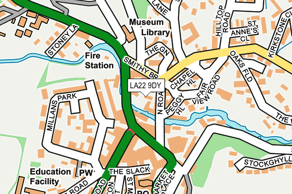 LA22 9DY map - OS OpenMap – Local (Ordnance Survey) LA22 9DY map - OS OpenMap – Local (Ordnance Survey)