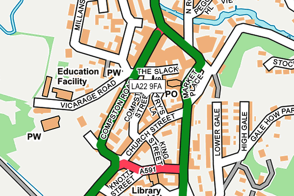 LA22 9FA map - OS OpenMap – Local (Ordnance Survey) LA22 9FA map - OS OpenMap – Local (Ordnance Survey)