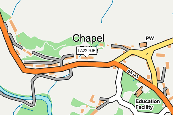 LA22 9JF map - OS OpenMap – Local (Ordnance Survey) LA22 9JF map - OS OpenMap – Local (Ordnance Survey)