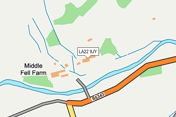 LA22 9JY map - OS OpenMap – Local (Ordnance Survey) LA22 9JY map - OS OpenMap – Local (Ordnance Survey)