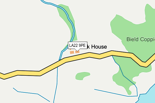 LA22 9PE map - OS OpenMap – Local (Ordnance Survey) LA22 9PE map - OS OpenMap – Local (Ordnance Survey)
