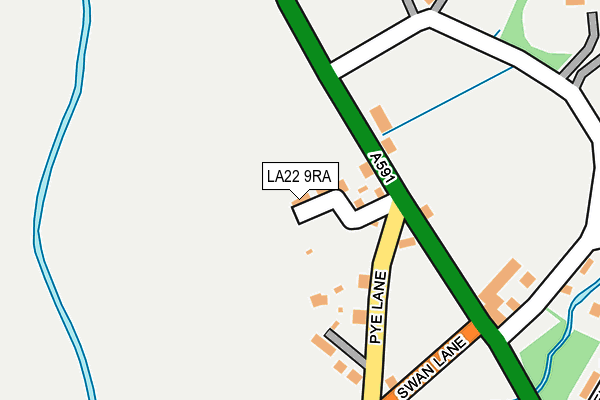 LA22 9RA map - OS OpenMap – Local (Ordnance Survey) LA22 9RA map - OS OpenMap – Local (Ordnance Survey)