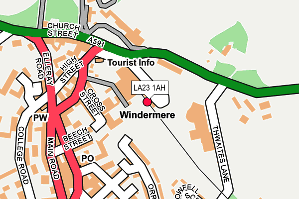 LA23 1AH map - OS OpenMap – Local (Ordnance Survey) LA23 1AH map - OS OpenMap – Local (Ordnance Survey)