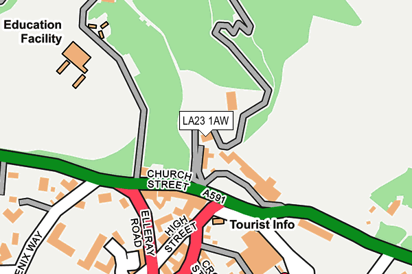 LA23 1AW map - OS OpenMap – Local (Ordnance Survey) LA23 1AW map - OS OpenMap – Local (Ordnance Survey)
