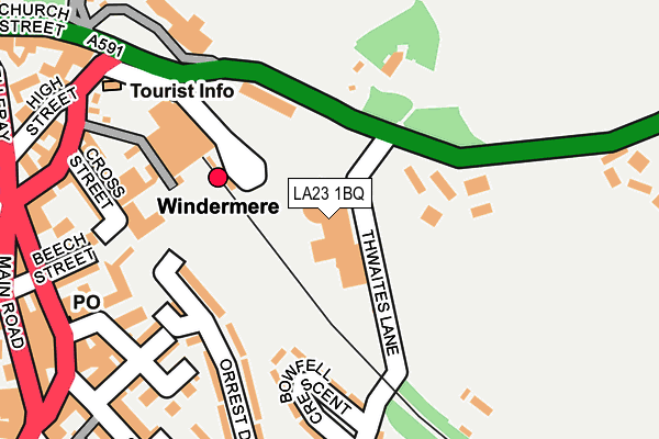 LA23 1BQ map - OS OpenMap – Local (Ordnance Survey) LA23 1BQ map - OS OpenMap – Local (Ordnance Survey)
