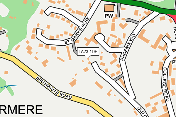 LA23 1DE map - OS OpenMap – Local (Ordnance Survey) LA23 1DE map - OS OpenMap – Local (Ordnance Survey)