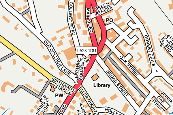 LA23 1DU map - OS OpenMap – Local (Ordnance Survey) LA23 1DU map - OS OpenMap – Local (Ordnance Survey)