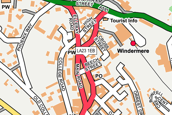 LA23 1EB map - OS OpenMap – Local (Ordnance Survey) LA23 1EB map - OS OpenMap – Local (Ordnance Survey)
