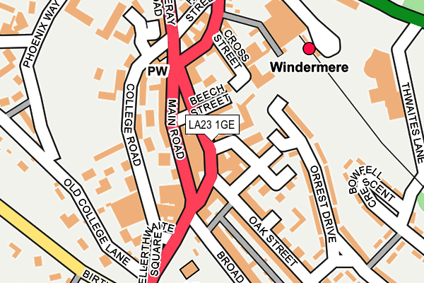 LA23 1GE map - OS OpenMap – Local (Ordnance Survey) LA23 1GE map - OS OpenMap – Local (Ordnance Survey)