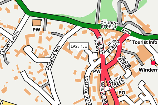 LA23 1JE map - OS OpenMap – Local (Ordnance Survey) LA23 1JE map - OS OpenMap – Local (Ordnance Survey)