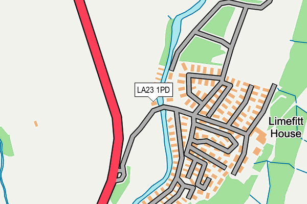LA23 1PD map - OS OpenMap – Local (Ordnance Survey) LA23 1PD map - OS OpenMap – Local (Ordnance Survey)