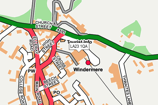 LA23 1QA map - OS OpenMap – Local (Ordnance Survey) LA23 1QA map - OS OpenMap – Local (Ordnance Survey)