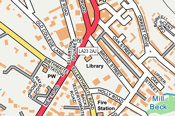 LA23 2AJ map - OS OpenMap – Local (Ordnance Survey) LA23 2AJ map - OS OpenMap – Local (Ordnance Survey)