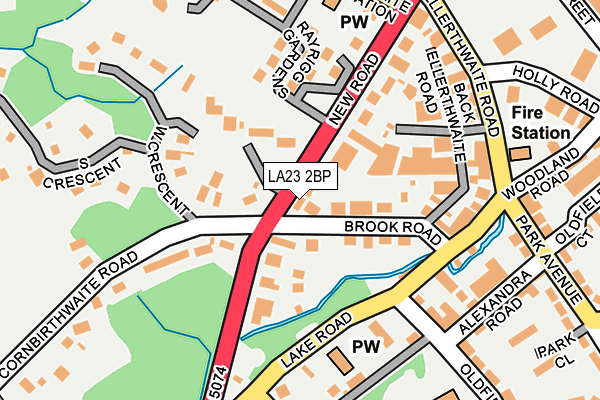 LA23 2BP map - OS OpenMap – Local (Ordnance Survey) LA23 2BP map - OS OpenMap – Local (Ordnance Survey)