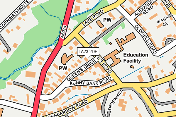 LA23 2DE map - OS OpenMap – Local (Ordnance Survey) LA23 2DE map - OS OpenMap – Local (Ordnance Survey)