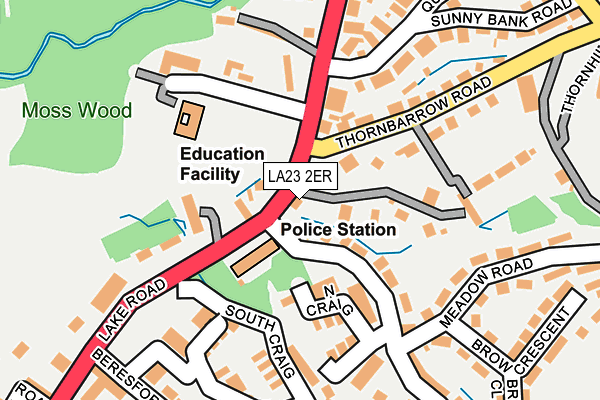 LA23 2ER map - OS OpenMap – Local (Ordnance Survey)