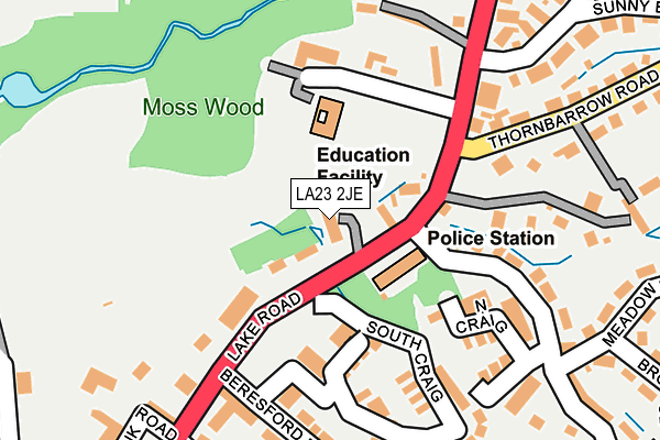 LA23 2JE map - OS OpenMap – Local (Ordnance Survey) LA23 2JE map - OS OpenMap – Local (Ordnance Survey)