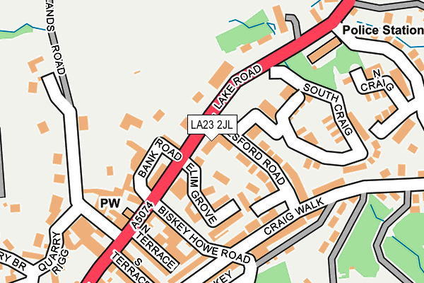 LA23 2JL map - OS OpenMap – Local (Ordnance Survey) LA23 2JL map - OS OpenMap – Local (Ordnance Survey)