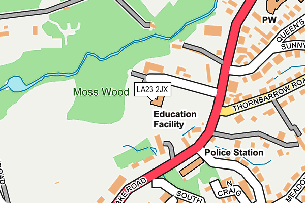 LA23 2JX map - OS OpenMap – Local (Ordnance Survey)