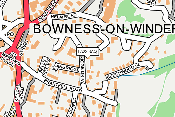 LA23 3AQ map - OS OpenMap – Local (Ordnance Survey)
